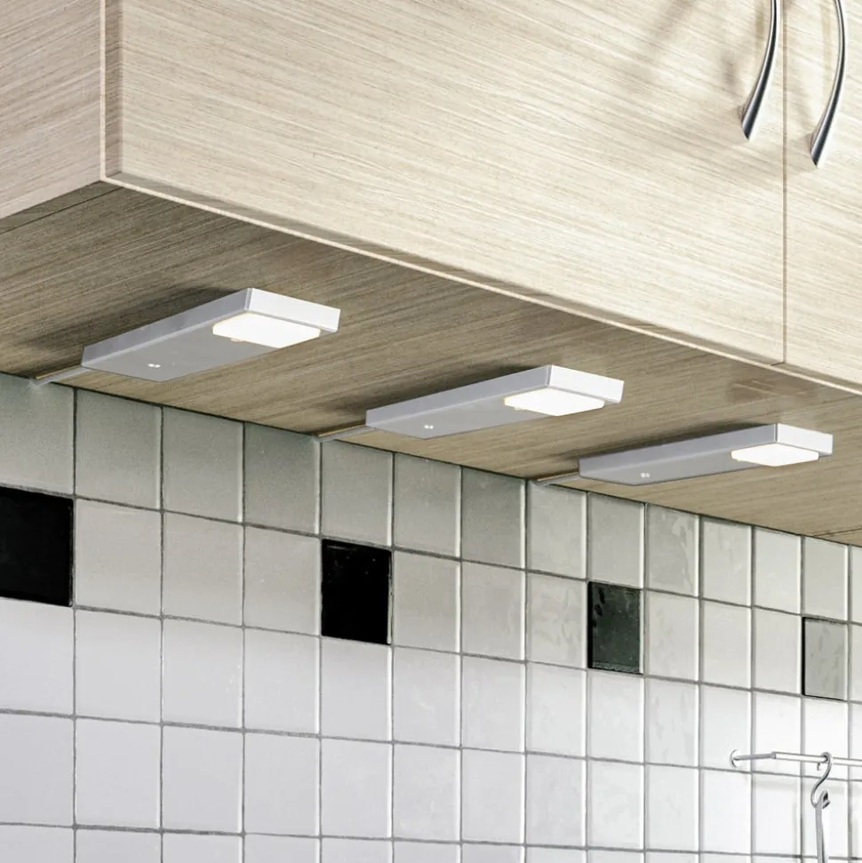 Lindby Amaryll LED-underskabsbelysning, 3 stk sølv