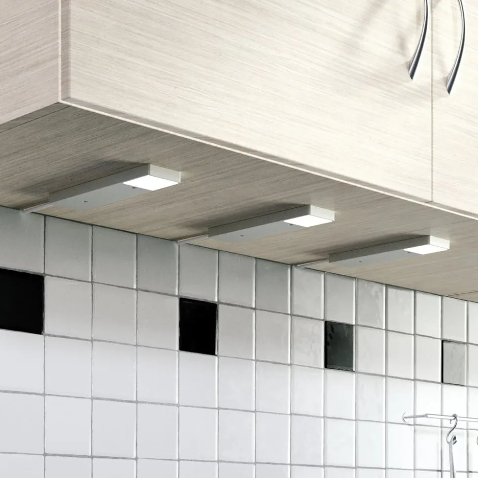 Lindby Amaryll LED-underskabsbelysning, 3 stk sølv