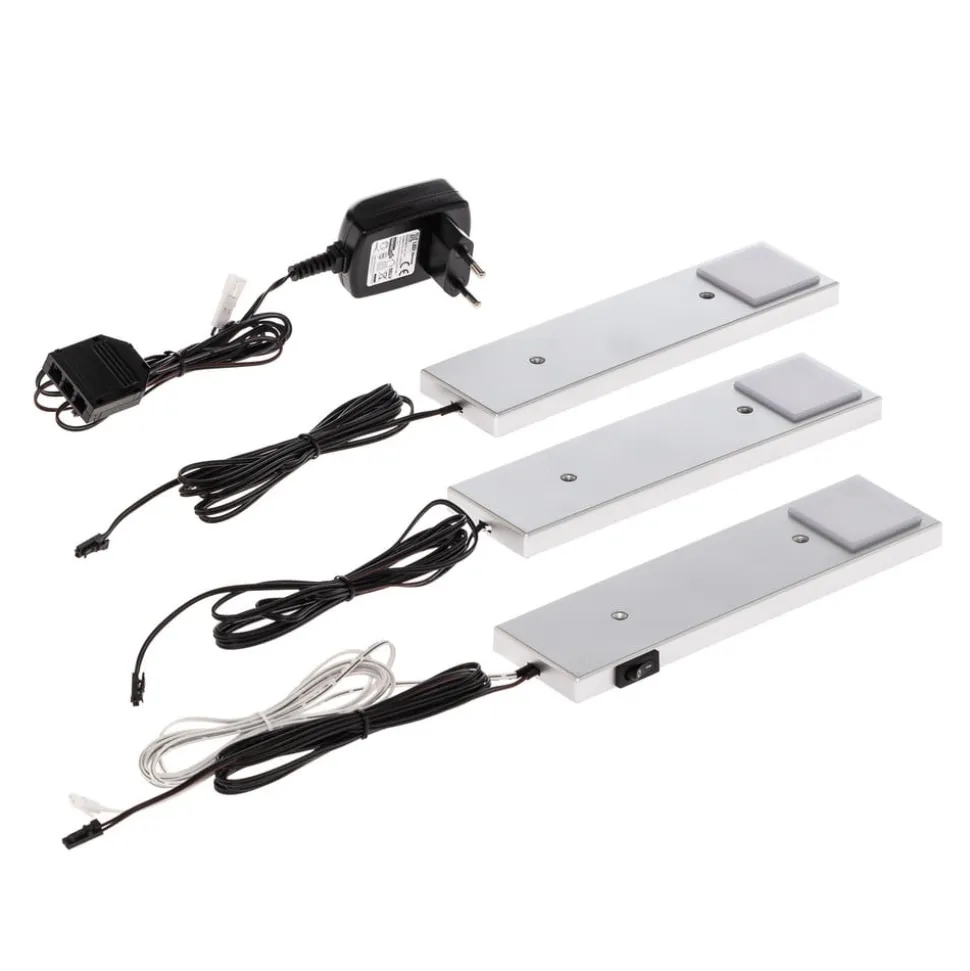 Lindby Amaryll LED-underskabsbelysning, 3 stk sølv