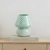 Lindby Andriana bordlampe, grøn/hvid, glas, Ø 15 cm