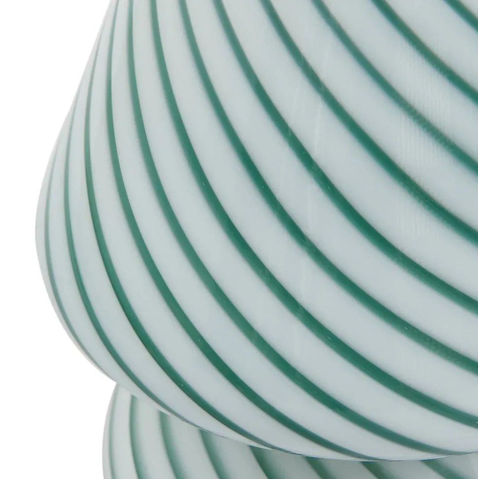 Lindby Andriana bordlampe, grøn/hvid, glas, Ø 15 cm