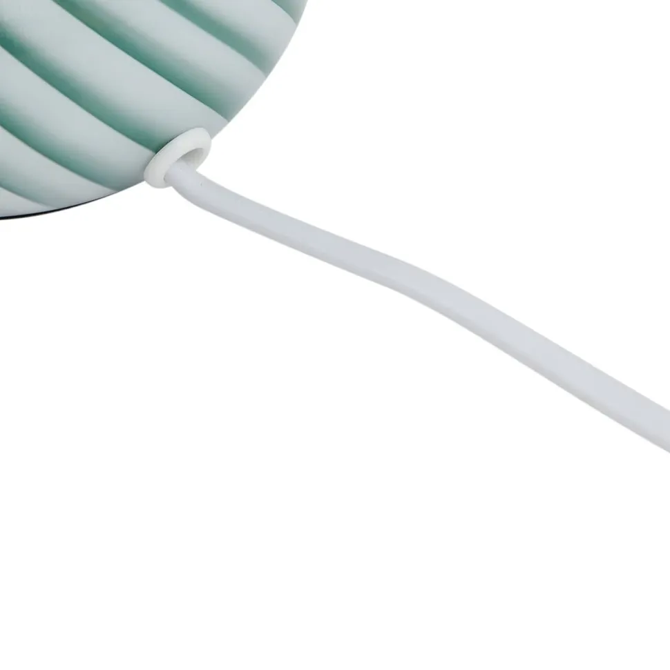 Lindby Andriana bordlampe, grøn/hvid, glas, Ø 15 cm