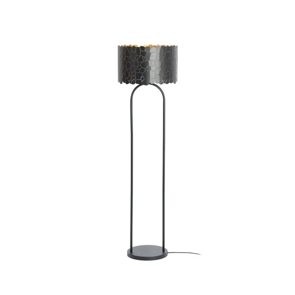 Lindby Aralena gulvlampe, sort/guld, højde 143,5 cm