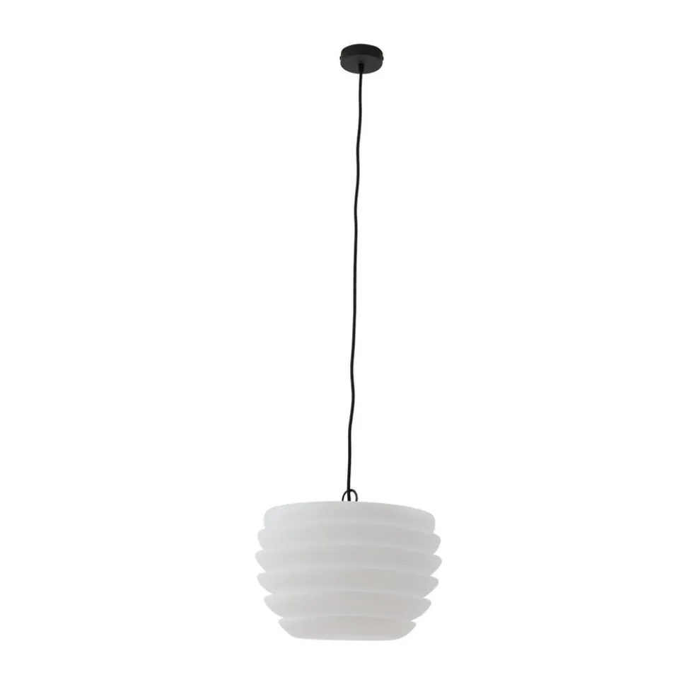 Lindby Arona udendørs hængelampe, Ø 38 cm, hvid