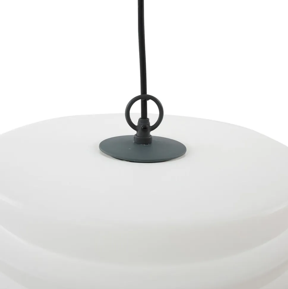 Lindby Arona udendørs hængelampe, Ø 38 cm, hvid