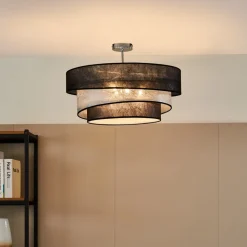 Lindby Ayvira loftlampe, sort, sølv