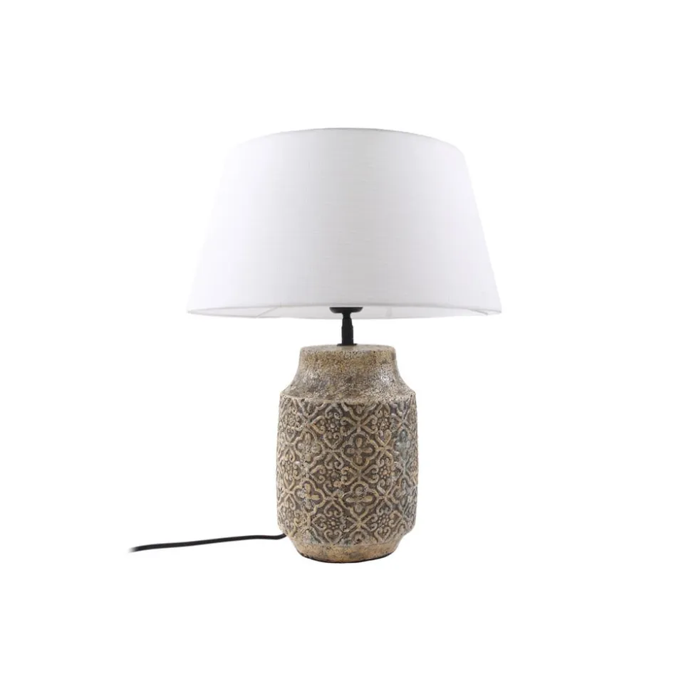 Lindby bordlampe Aelith, Ø 40 cm, brun, keramik, E27