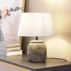 Lindby bordlampe Aelith, Ø 30 cm, grå, keramik, E27