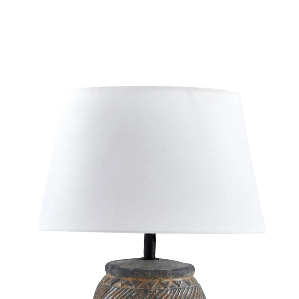 Lindby bordlampe Aelith, Ø 30 cm, grå, keramik, E27