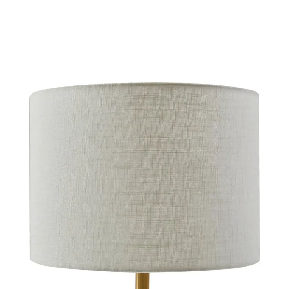 Lindby bordlampe alabast, hvid/guld, Ø 30 cm, marmor, E27
