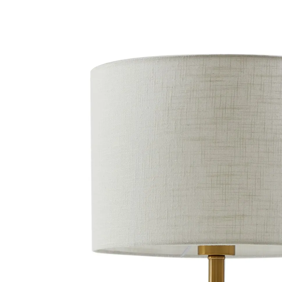 Lindby bordlampe alabast, hvid/guld, Ø 30 cm, marmor, E27