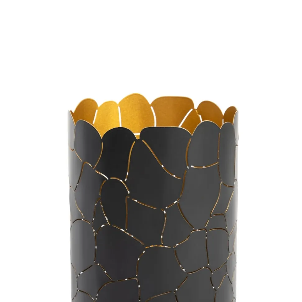 Lindby bordlampe Aralena, sort/guld, højde 26,5 cm