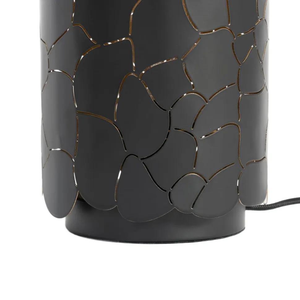Lindby bordlampe Aralena, sort/guld, højde 26,5 cm