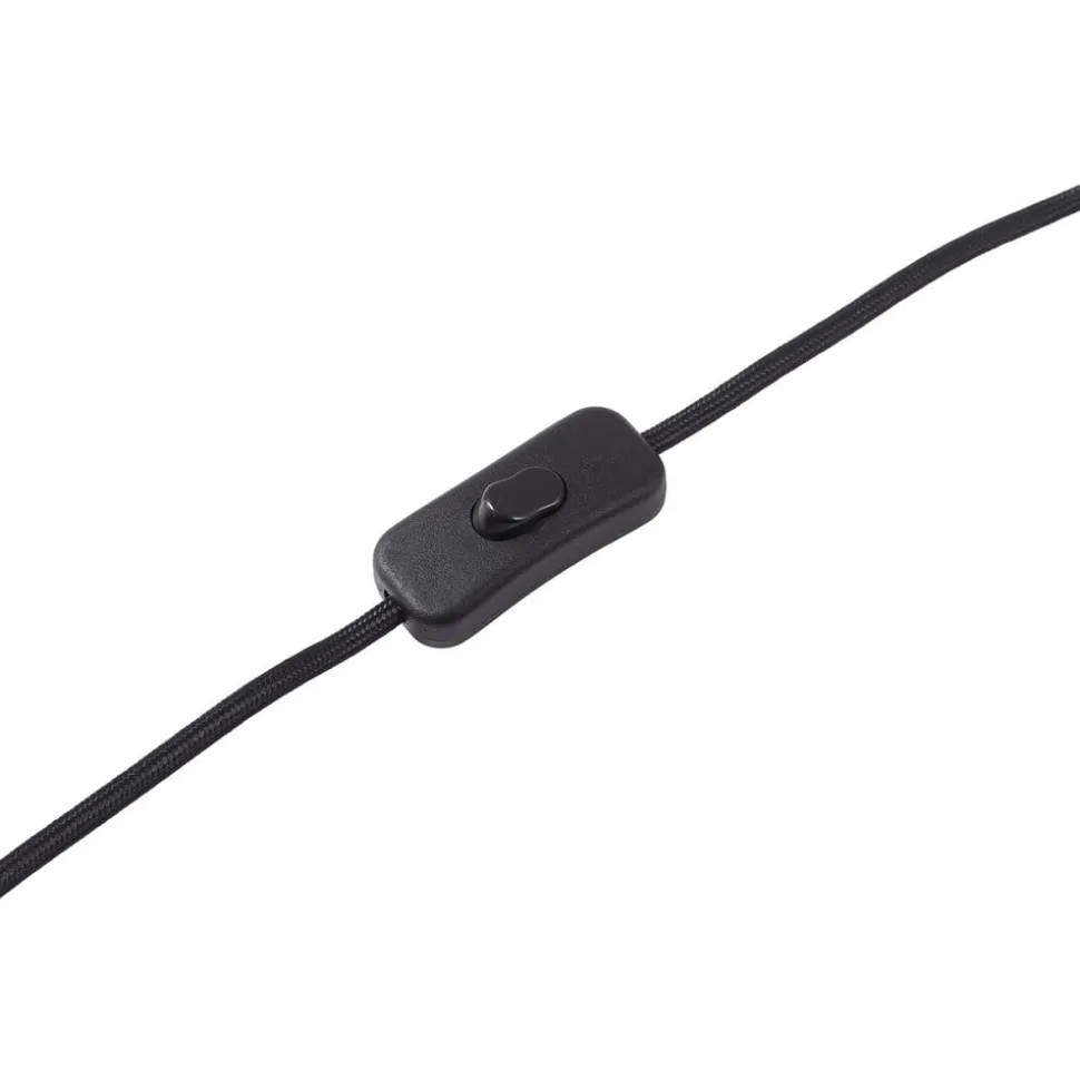 Lindby bordlampe Danika, sort, metal, Ø 25 cm