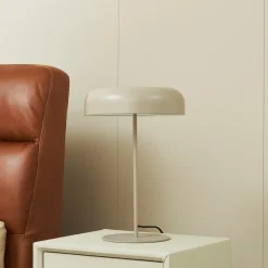 Lindby bordlampe Edion, beige, metal, 45 cm
