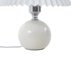 Lindby bordlampe Kerimi, keramik, cremefarvet