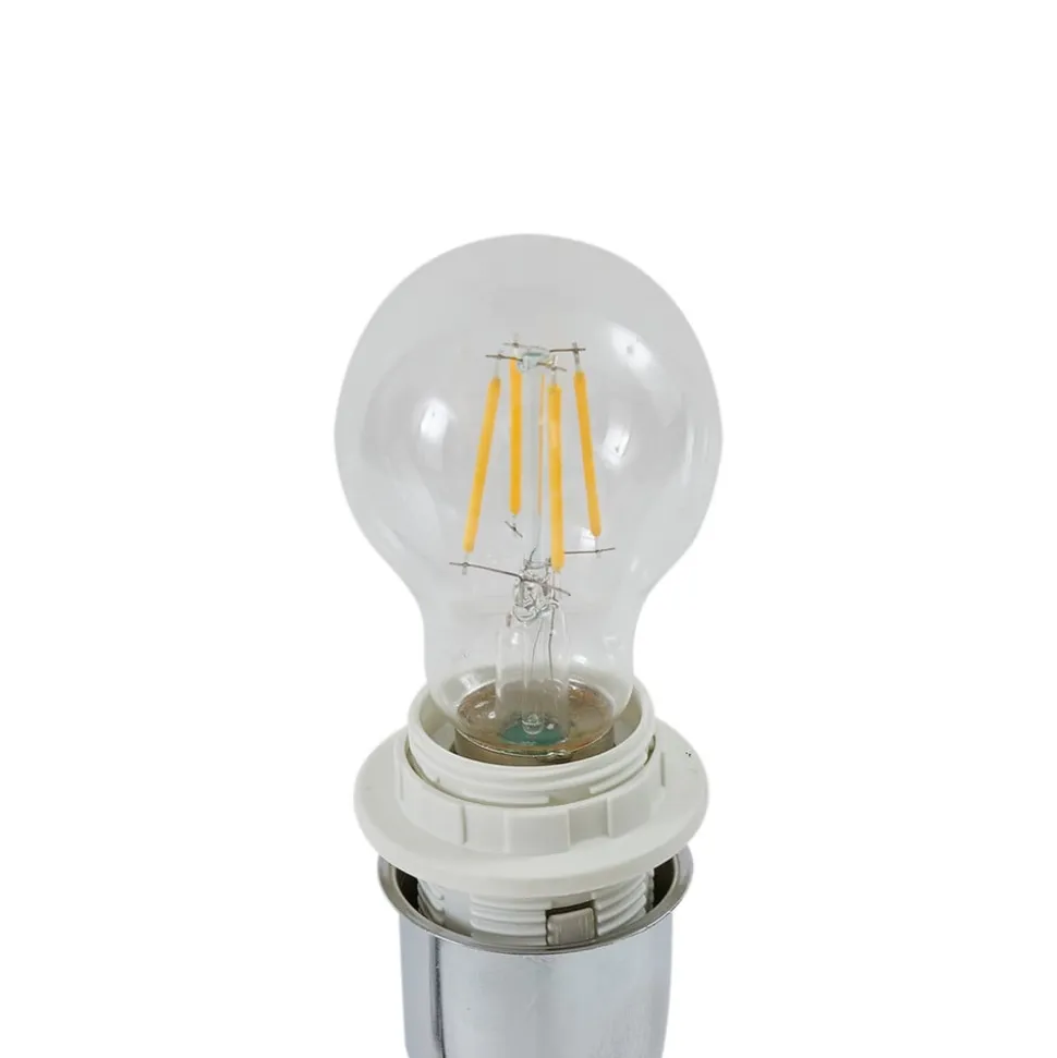 Lindby bordlampe Loraine, hvid/grå, glas, Ø 33 cm, E27