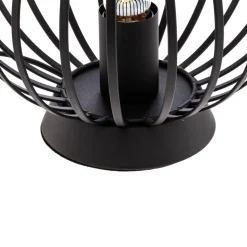 Lindby bordlampe Maivi, sort, 25 cm, jern, bur