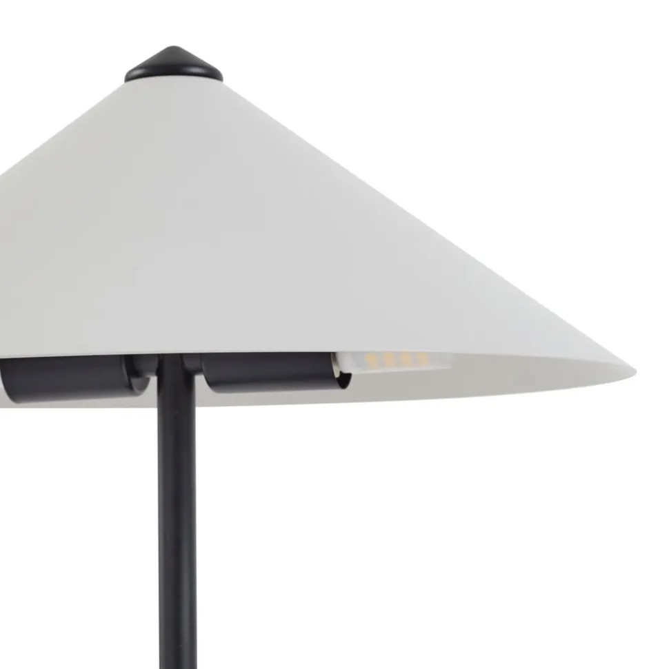 Lindby bordlampe Norvik, højde 35 cm, sort/grå, metal