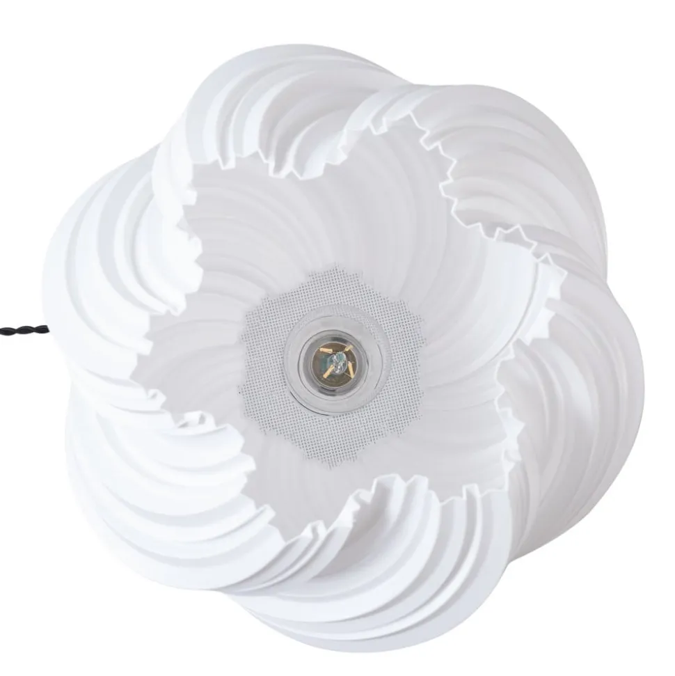 Lindby bordlampe Nuvia, højde 39,1 cm, hvid, 3D-print