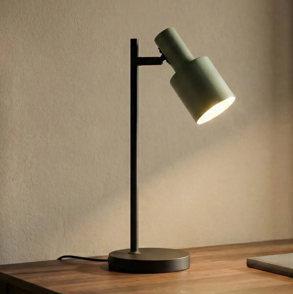 Lindby bordlampe Ovelia, grøn/sort, metal, E27