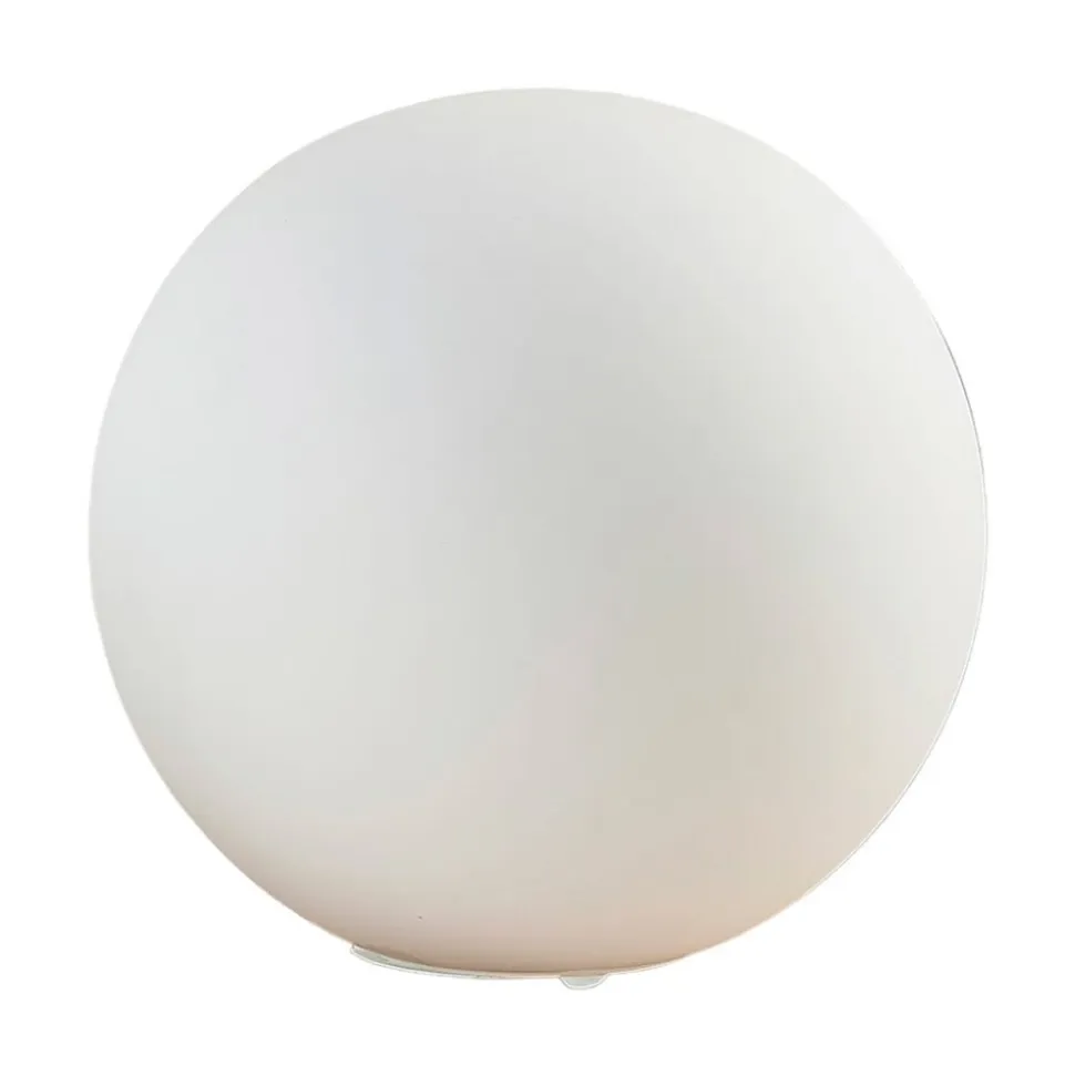 Lindby bordlampe Rhona, hvid, opalglas, Ø 25 cm, E27