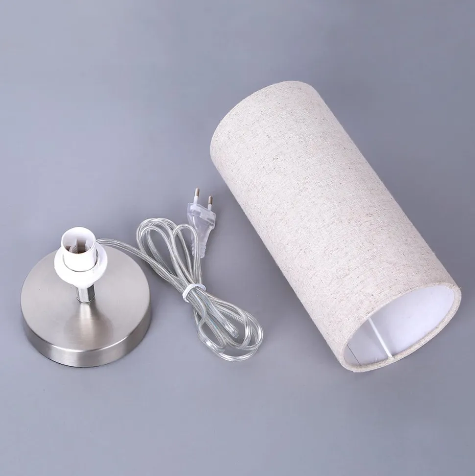 Lindby bordlampe Ronja, højde 26 cm, cremefarvet, tekstil