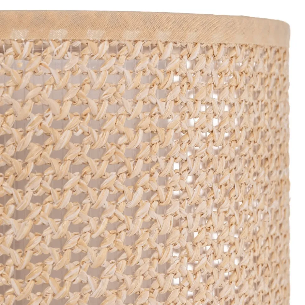 Lindby bordlampe Soula, Ø 20 cm, beige, plast, E27