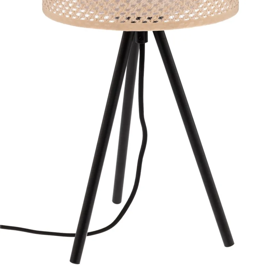 Lindby bordlampe Soula, Ø 20 cm, beige, plast, E27