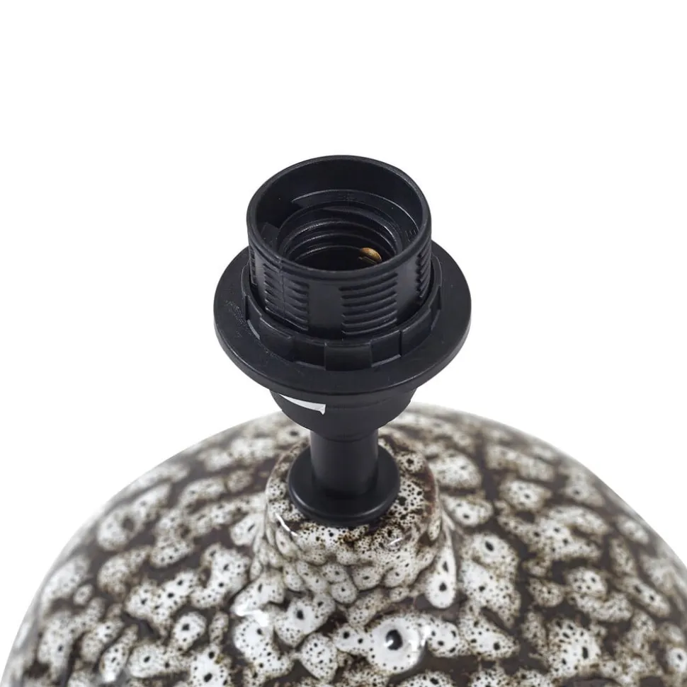 Lindby bordlampe Thalassia, sort/hvid, Ø 26cm, keramik