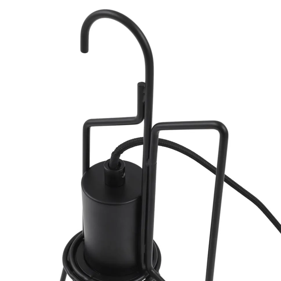 Lindby bordlampe Tharion, sort, metal, Ø 15,4 cm