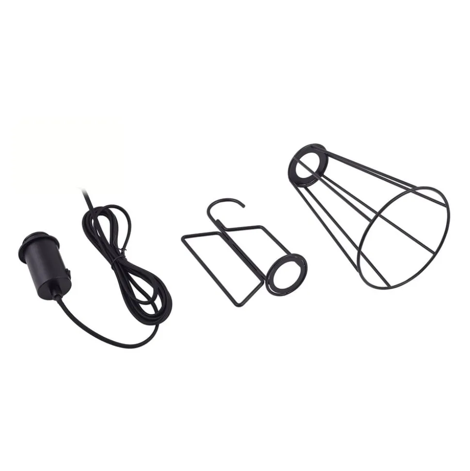 Lindby bordlampe Tharion, sort, metal, Ø 15,4 cm