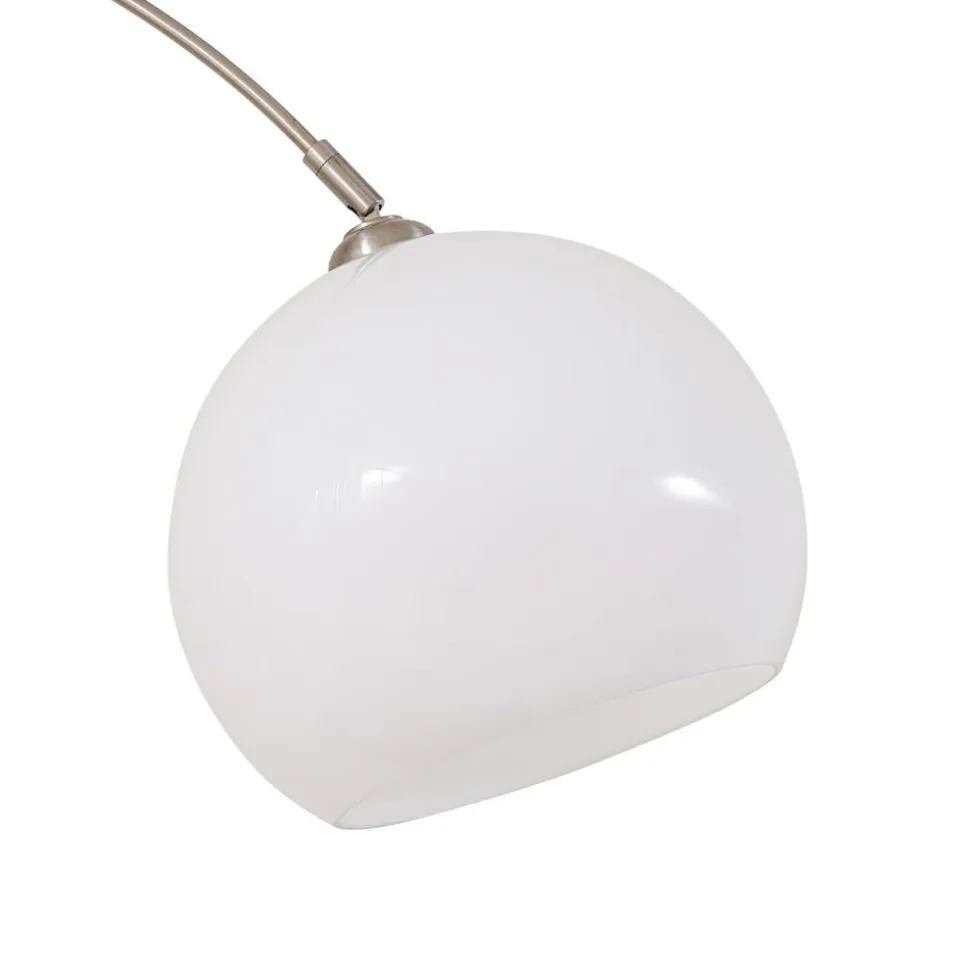 Lindby buelampe Alverton, hvid/nikkel, glas, 197 cm