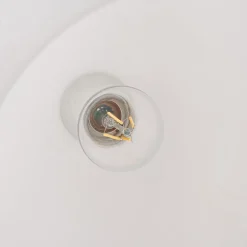 Lindby buelampe Alverton, hvid/nikkel, glas, 197 cm