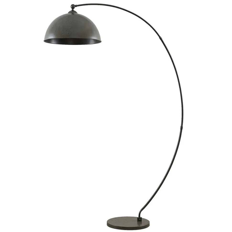 Lindby buelampe Jonera, grå, metal, E27, 185 cm høj