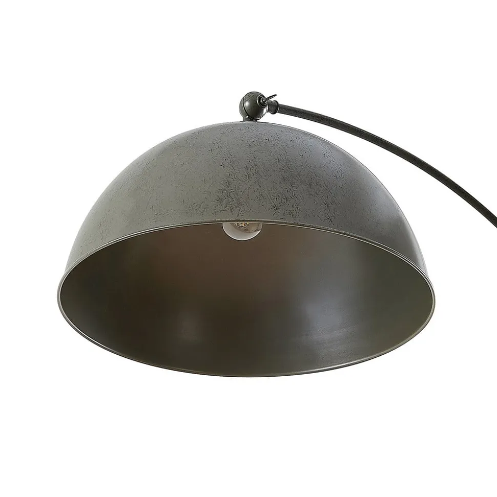 Lindby buelampe Jonera, grå, metal, E27, 185 cm høj