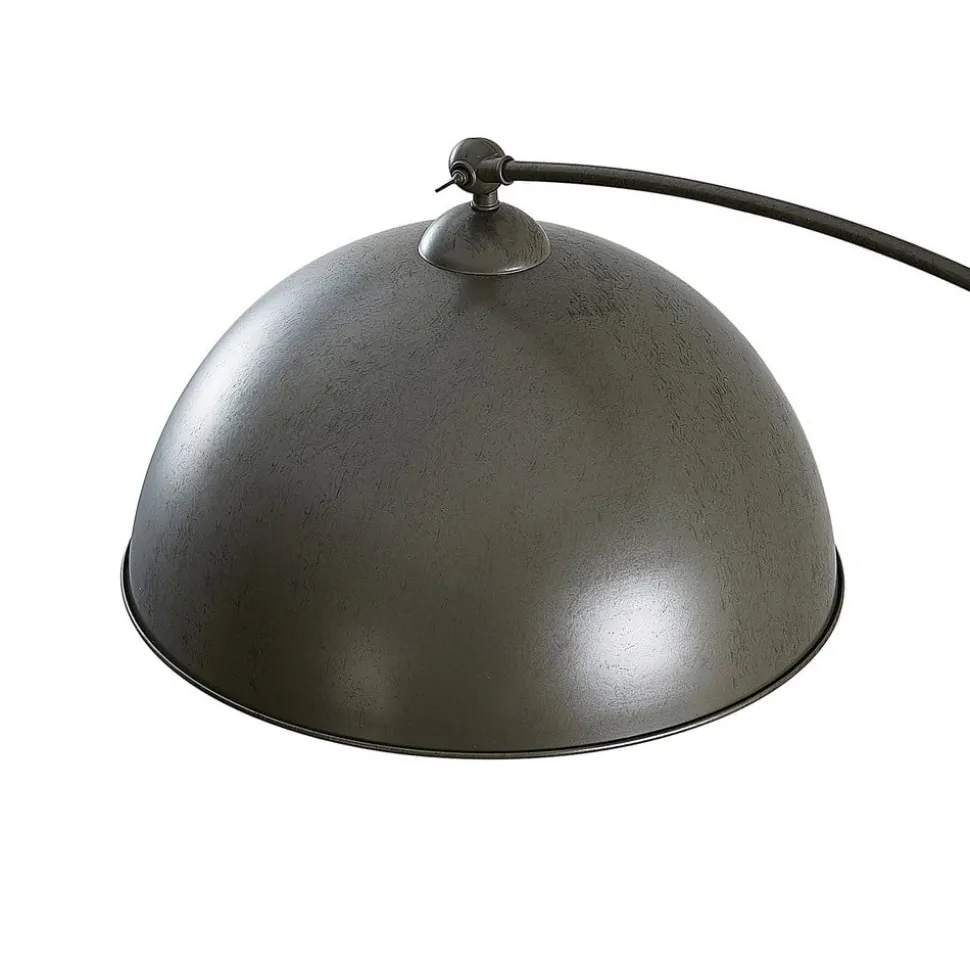 Lindby buelampe Jonera, grå, metal, E27, 185 cm høj