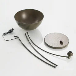 Lindby buelampe Jonera, grå, metal, E27, 185 cm høj