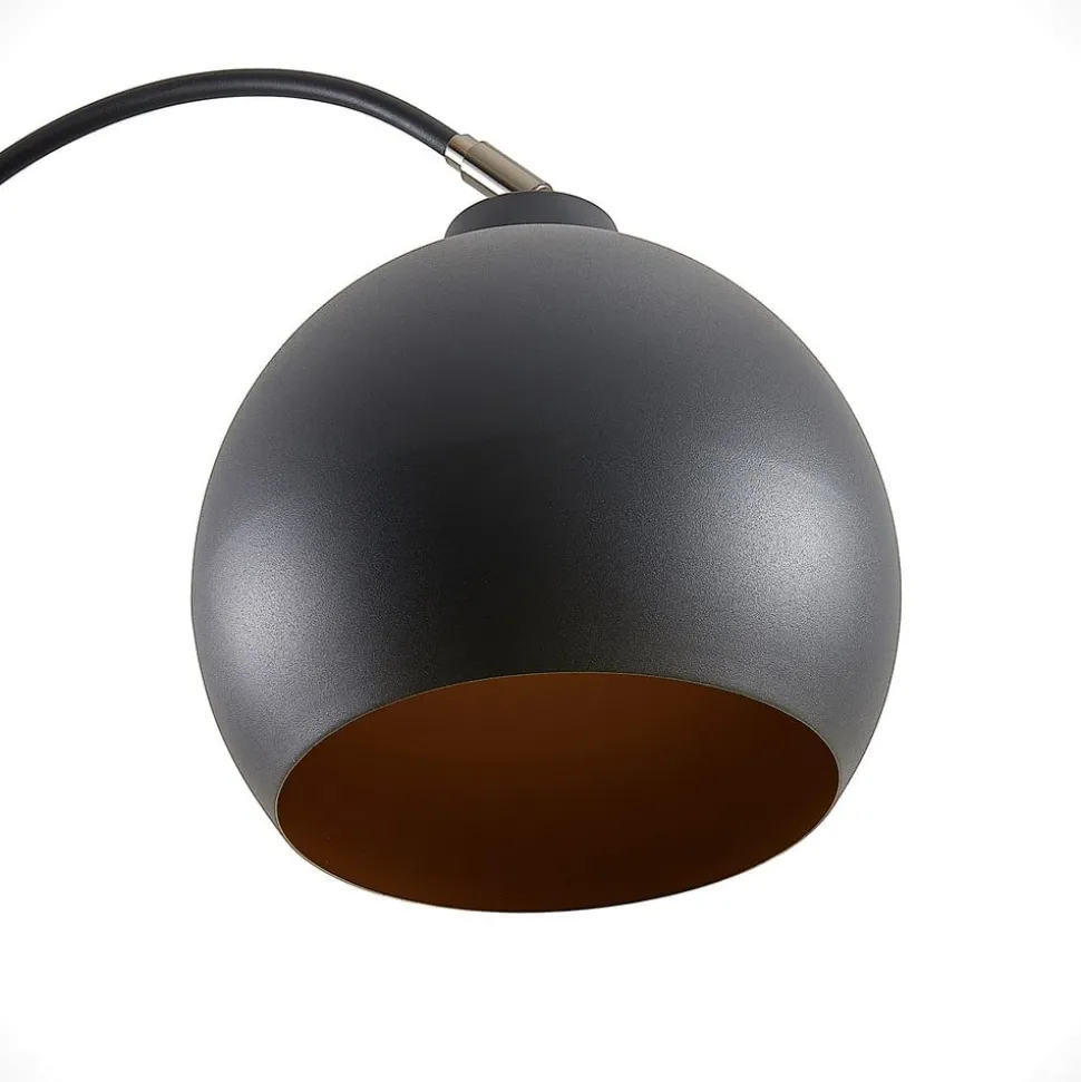 Lindby buelampe Minali, sort, metal, 148 cm høj, E27