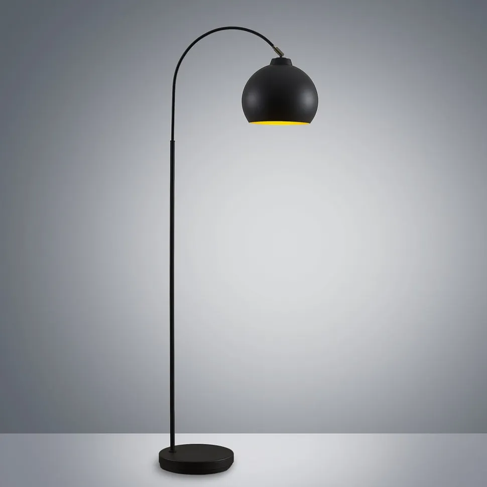 Lindby buelampe Minali, sort, metal, 148 cm høj, E27