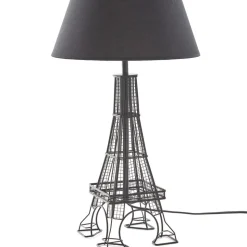 Lindby Croia bordlampe, sort, metal, Ø 28 cm, E27