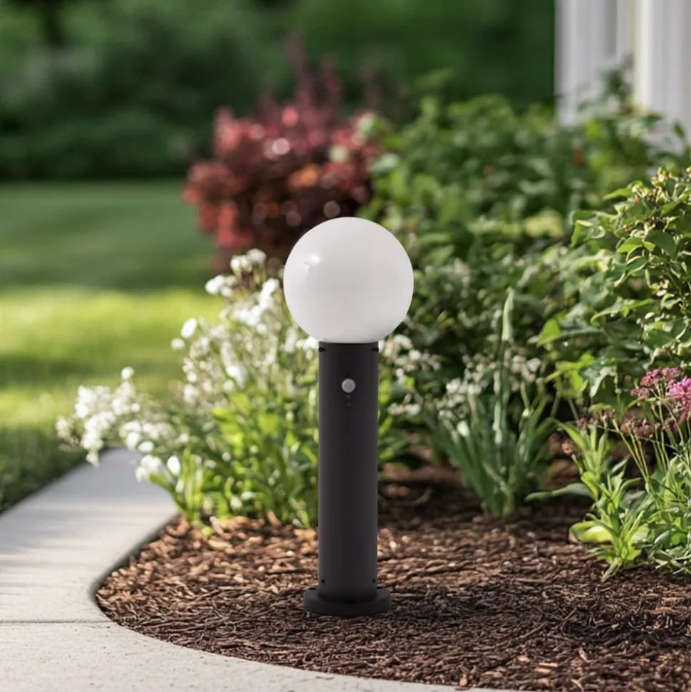 Lindby Dangan sokkellampe, hvid, 60 cm, glas, sensor