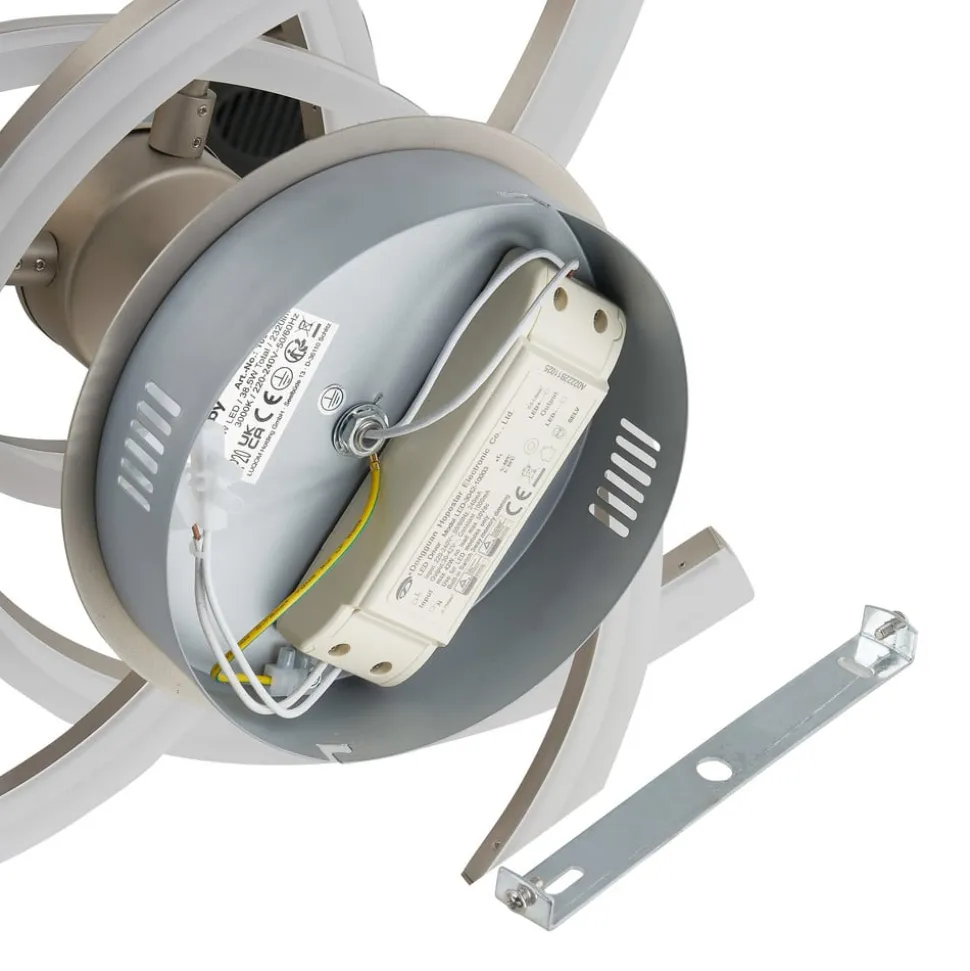 Lindby Divalis LED-loftlampe, stepdim, nikkel