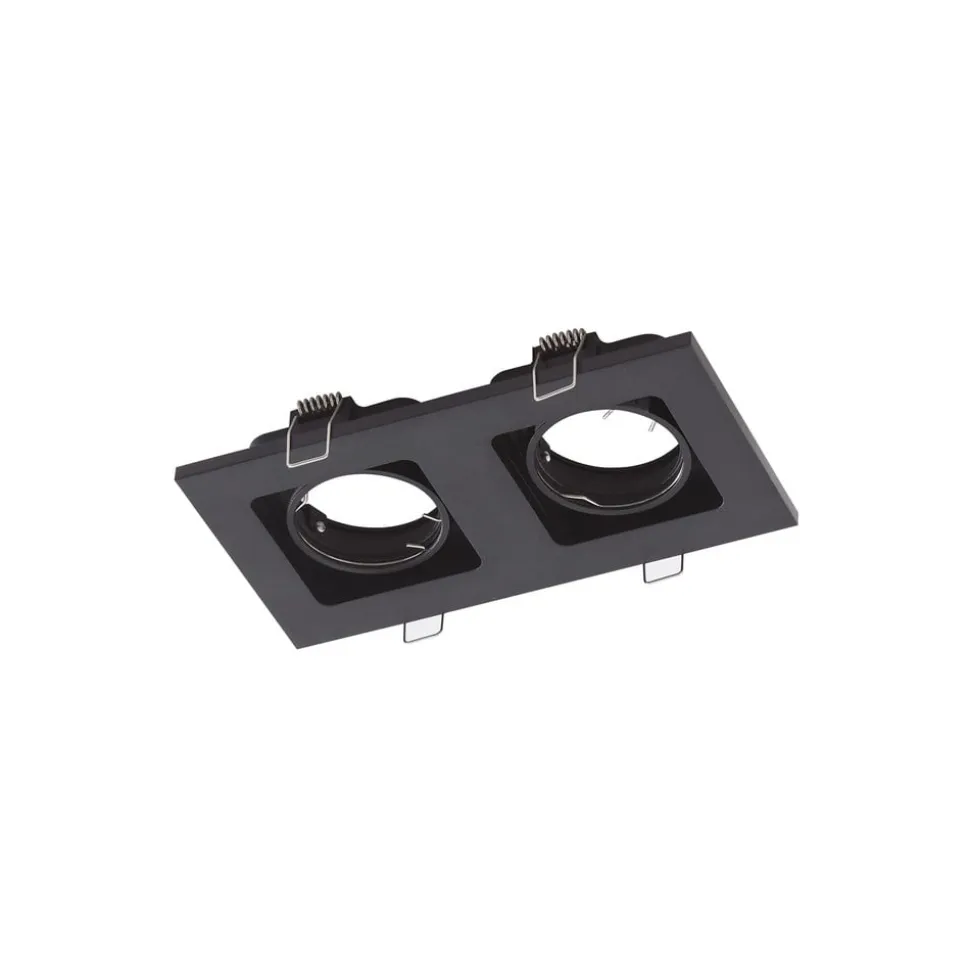 Lindby downlight Thorid, sort, 19 x 10 cm, 2 lyskilder, GU10