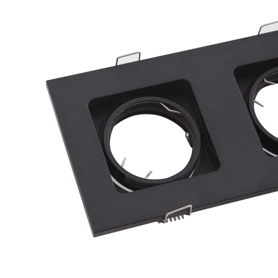 Lindby downlight Thorid, sort, 19 x 10 cm, 2 lyskilder, GU10