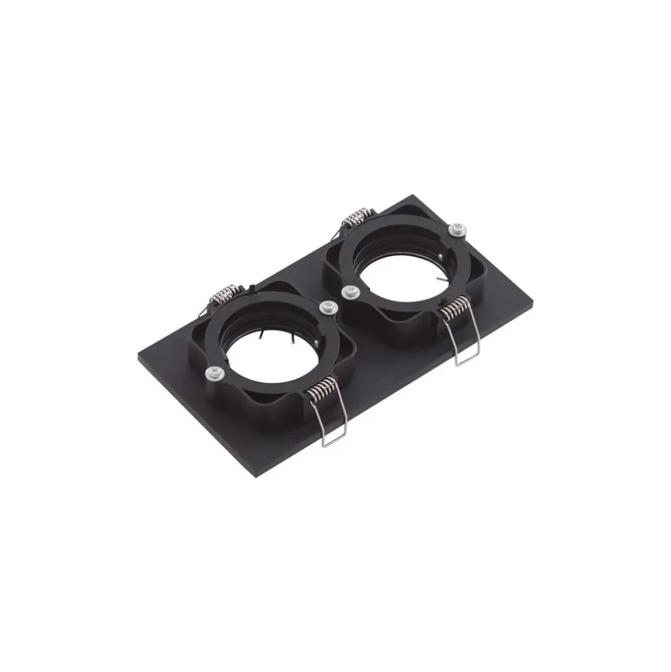 Lindby downlight Thorid, sort, 19 x 10 cm, 2 lyskilder, GU10