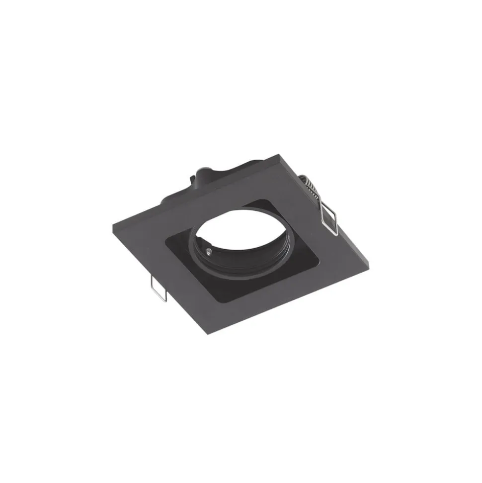 Lindby downlight Thorid, sort, 10 x 10 cm, sæt med 10, GU10