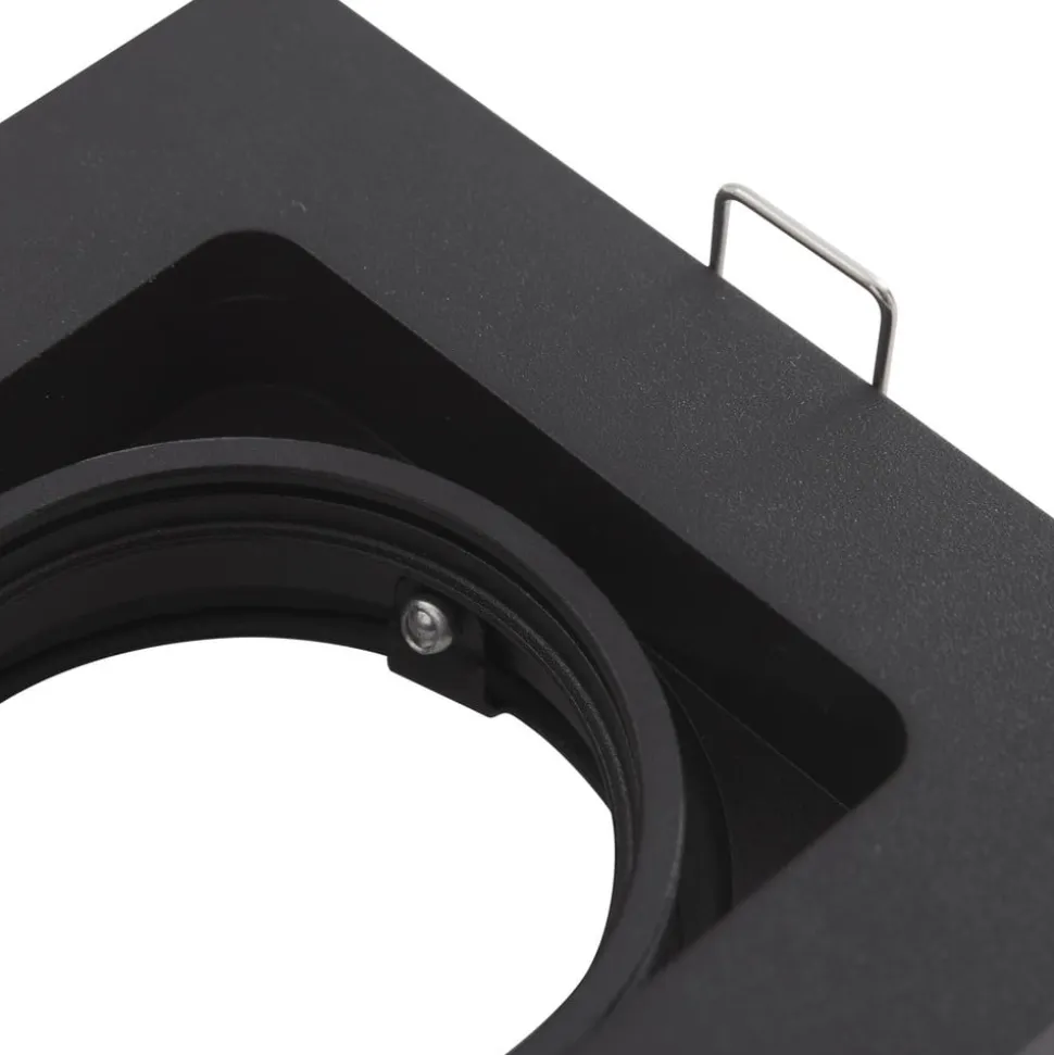 Lindby downlight Thorid, sort, 10 x 10 cm, sæt med 10, GU10