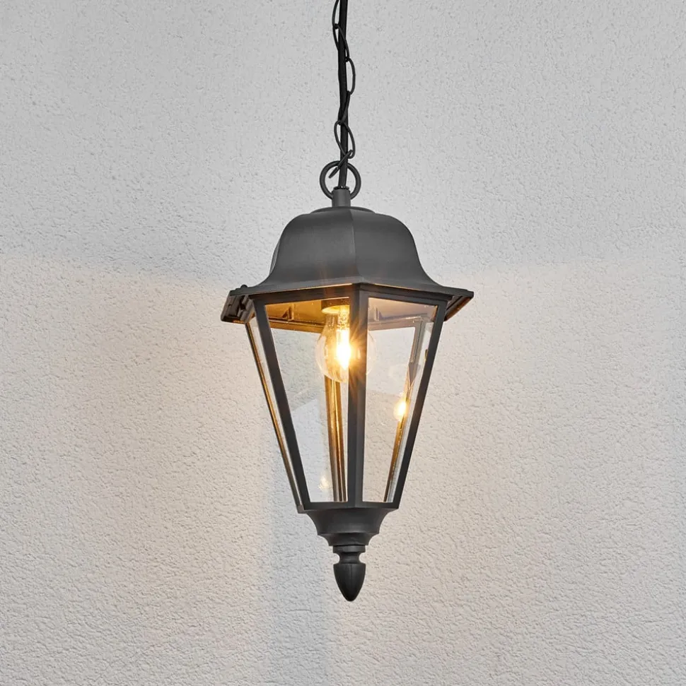 Lindby Edana udendørs hængelampe, 40 cm, antracit, E27, IP44