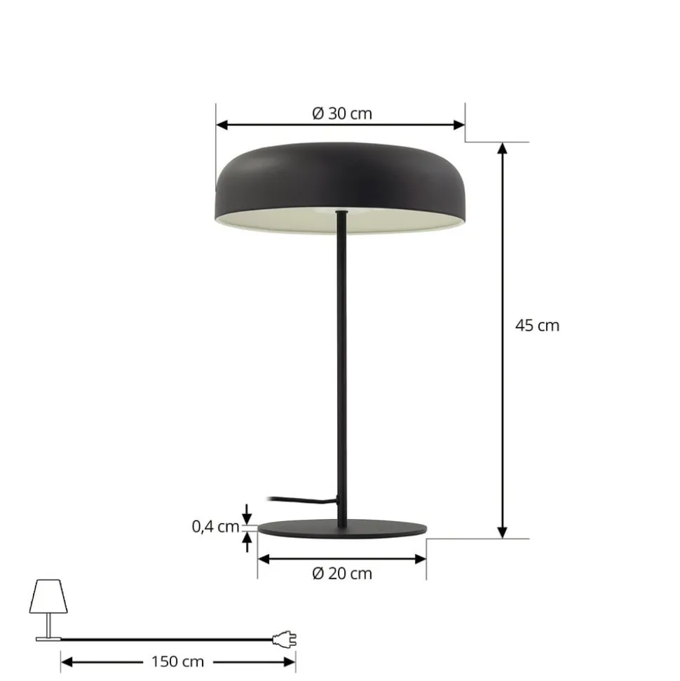 Lindby Edion bordlampe, sandsort, metal